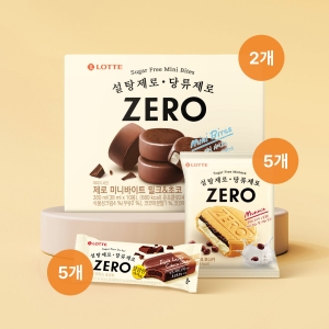 [롯데] 제로 아이스3종세트 (미니바이트2박스,모나카5개 ,초코바 5개) (무료배송)